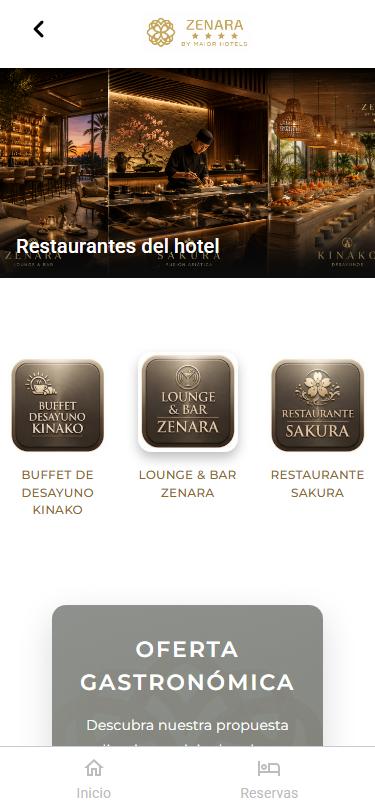 Hotel restaurants in the GUEST WebApp